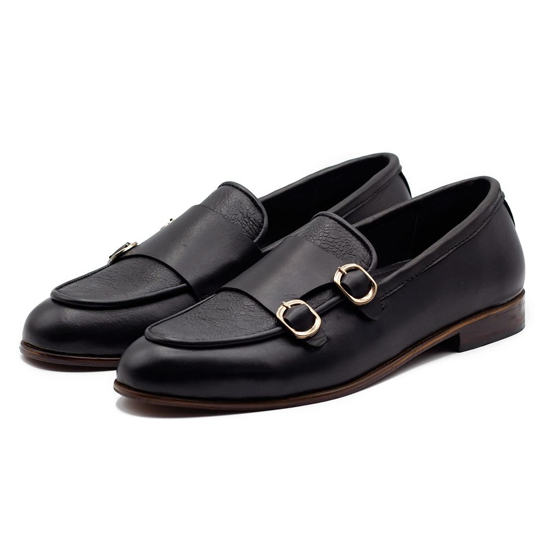 Double Monk Strap | Black | WLM-31B